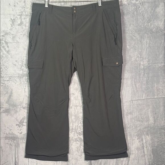 Eddie Bauer Charcoal Fleece Lined Cargo Pants Size 18 Short - Picture 1 of 13